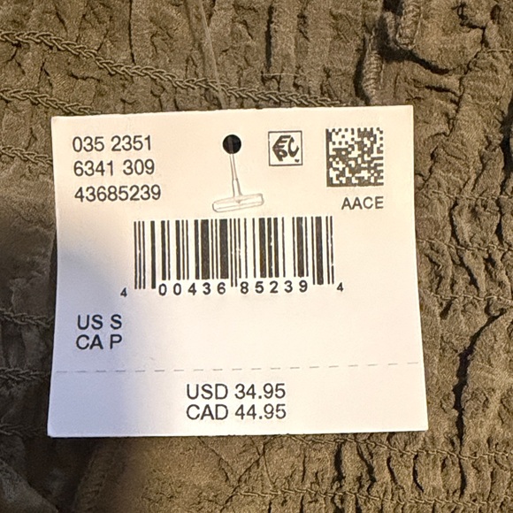 American Eagle Outfitters Olive Green Smocked Tie-Front Camisole - Picture 2 of 5